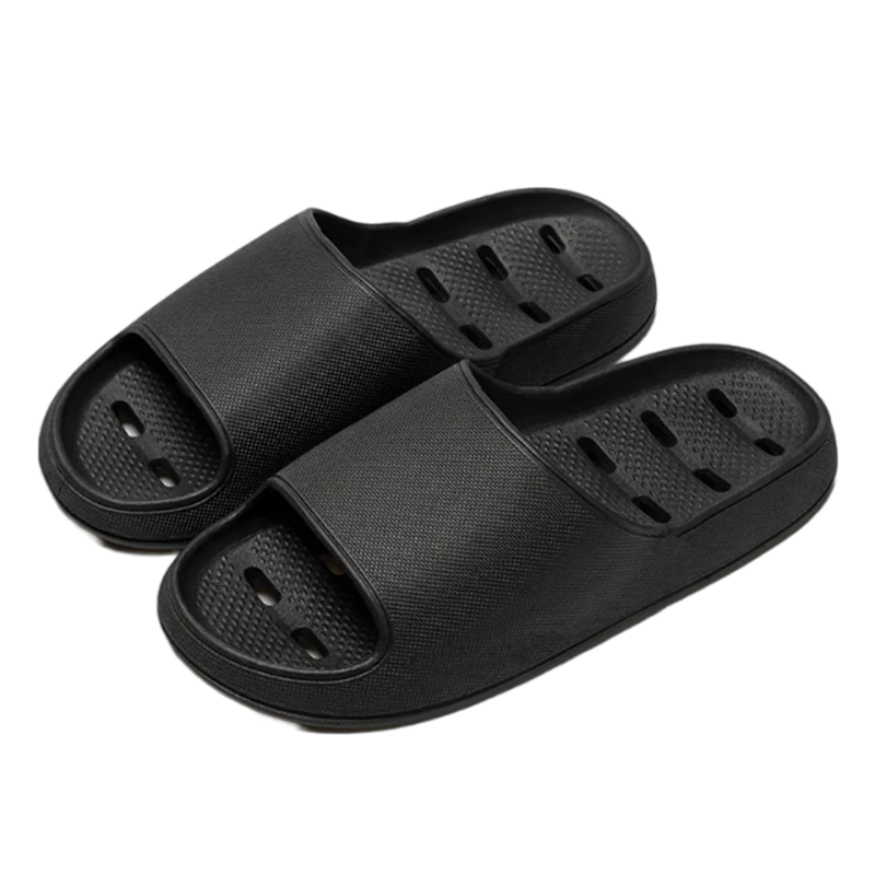 GUOLUOFEI EVA Slippers, Non-Slip, Home Use, Shower Slippers, Bathroom Hollow Design, Water-Draining, for Men And Women, Summer Season, Yellow, Size 40-41