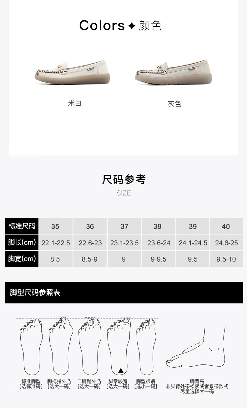 Walker Shop Aokasuo Slip-On Loafers for Women, Soft-Soled Casual Shoes, Single Shoes, Mom Shoes, D133399, Gray, Size 40 4