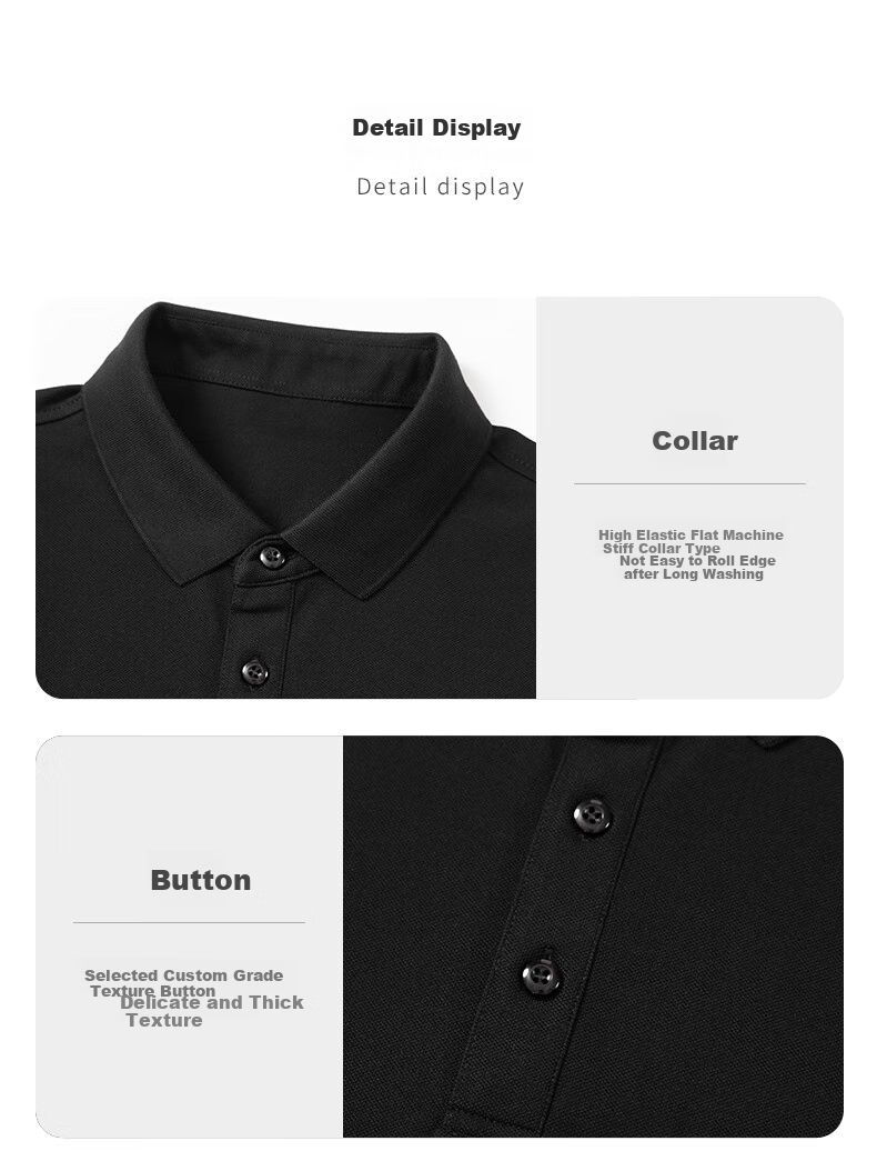Wendao City Elite Men's Polo Shirt, Honeycomb Silk-Like Pique Fabric, Summer Business Casual, Turn-Down Collar Short Sleeve, Graphite Gray, Size M 11