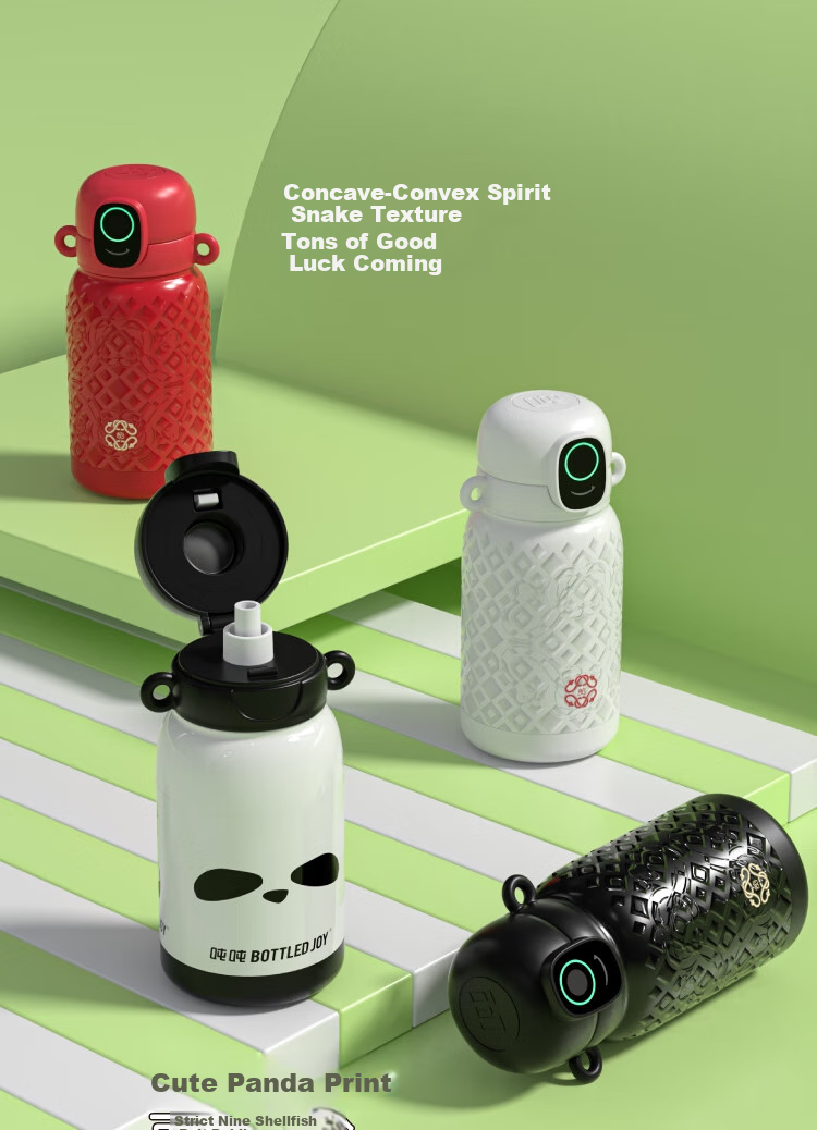Dundun Bottled Joy Insulated Mug with Fingerprint Unlock, Wang Yibo's Same Style, Large Capacity Cup, Portable Student Water Bottle 4