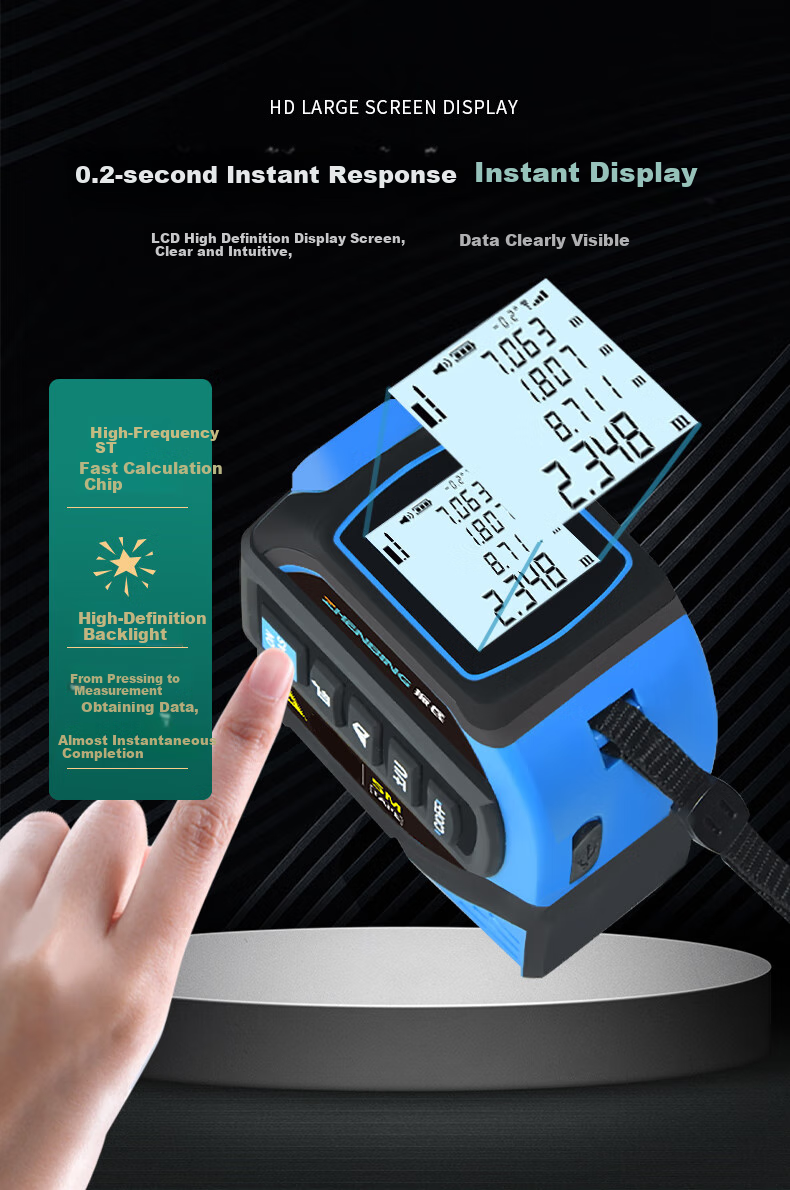 ZHENBING Laser Distance Measuring Tape, Infrared High-Precision Electronic Ruler, Cross-Line Measuring Instrument, Smart Measuring Tape for Room Measurement 8