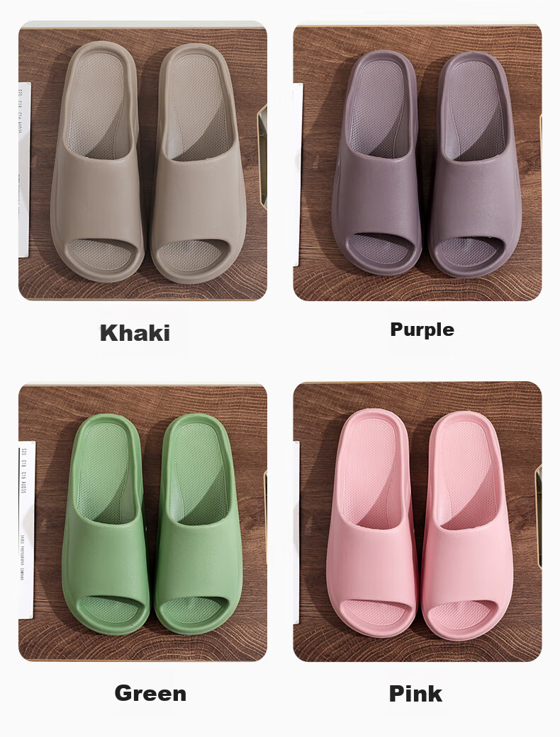 GUOLUOFEI Men's Summer Slippers, Bathroom Shower Non-Smelly, Non-Slip Soft Sole, Couples Sandals for Women, Green, Size 35-36 4