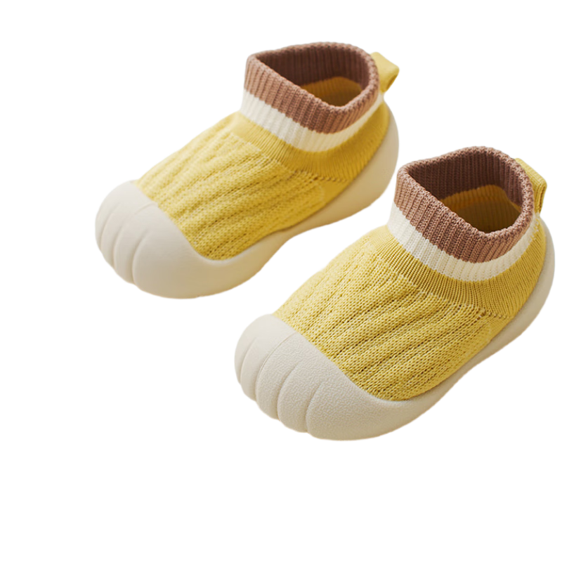 Aibaoshi Baby Floor Socks, Spring And Autumn Infant Socks, Toddler Walking Shoes, Children's Cooling Pre-Walking Shoes, Early Education Socks, Yellow, 13.5cm T146