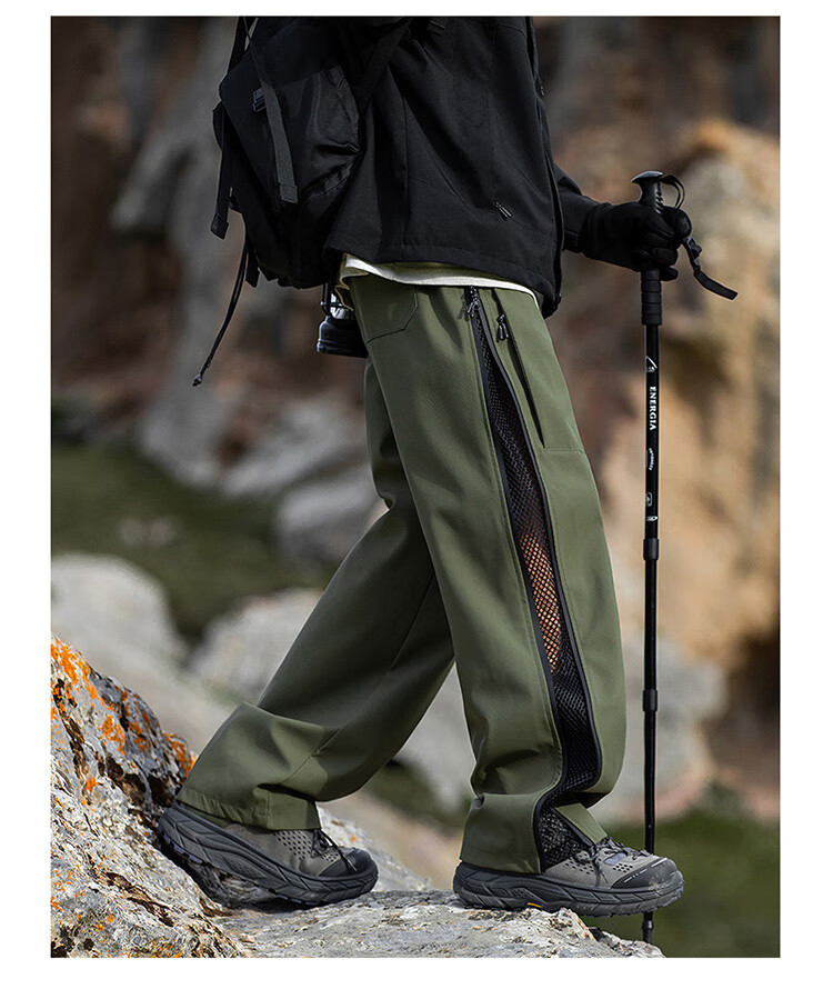 JEEP SPIRIT Men's Pants, Autumn And Winter Workwear Casual Trousers, Loose Straight-Leg Tactical Sports Trendy Hiking Pants 11