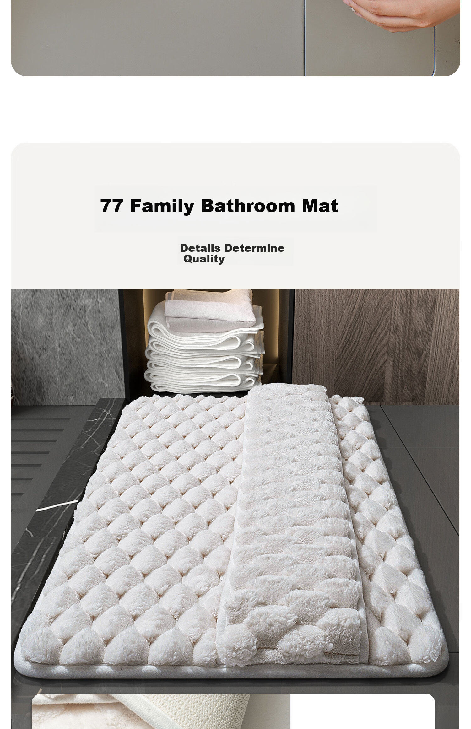 Qiqijia Memory Foam Bathroom Mat, Household Absorbent Floor Mat, Shower Room Entrance Foot-Wiping Mat, Quick-Drying Bathroom Door Mat 10