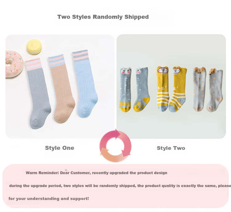 9I9 Baby Socks, Long Tube Socks, Autumn And Winter Thickened, Newborn Children's Socks, Infant Socks, Elastic Terry Floor Socks, 3 Pairs Per Pack 2