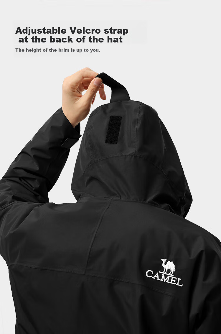 CAMEL [Yushen] Outdoor Hardshell Single-Layer Jacket, Strong Pressure Glue, Windproof And Waterproof Hiking Mountaineering Coat, 3XL 17