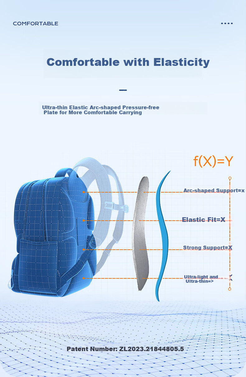 CAMS 2.0 Cloud-Feel Suspended Weight Reduction Backpack for Middle And High School Students, Large Capacity Lightweight Spine-Protecting Shoulder Bag for Men And Women S09602 5