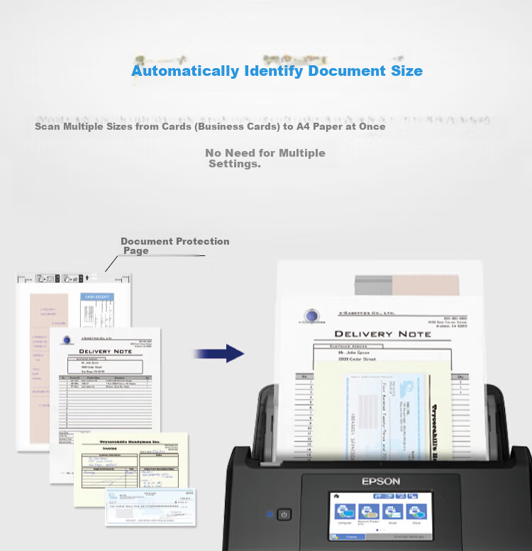 Epson ES-580W A4 Sheet-Fed Scanner, Wireless High-Speed Automatic Duplex (Touchscreen, Supports Scanning to USB Drive), Enterprise Editio 10