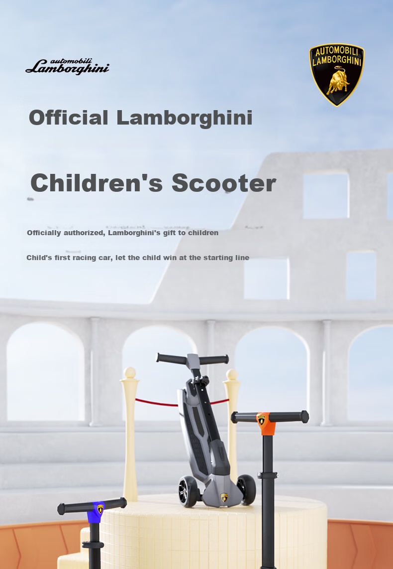 Kick'n'Roll Children's Scooter for Ages 3-12, Holiday Gift, Light-Up Pedals, Flashing Wheels, Lamborghini Scooter, Rose Pink 2