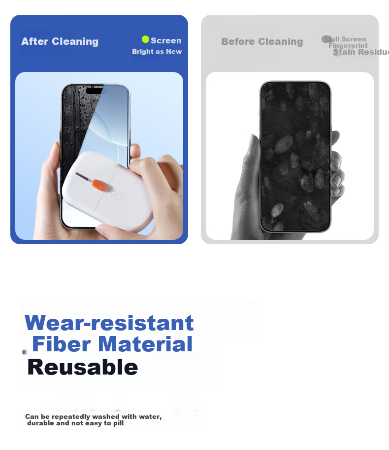 VENIDER Screen Cleaner Polishing Cloth Set OLED Screen Cleaner 30ml Streak-Free Quick-Dry for Mobile Phones, Computers, Tablets, Monitors, Laptops, LCD TVs, Camera Lenses 19