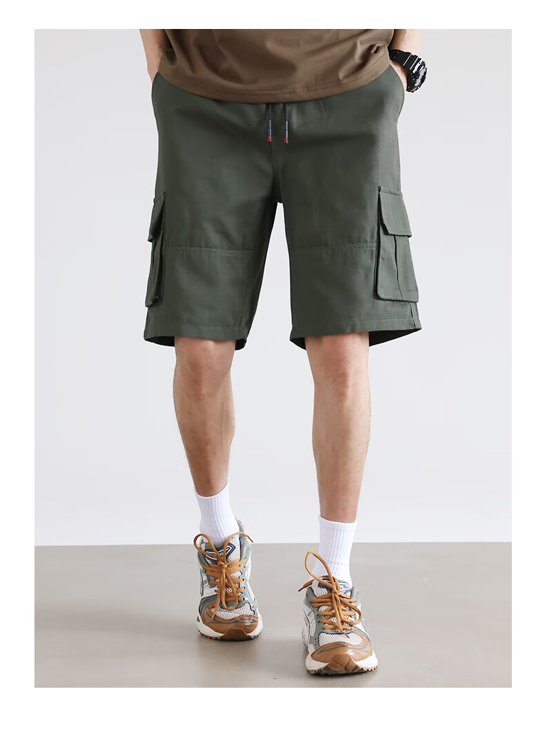 Jeanswest Men's Shorts, Summer Pure Cotton Thin Loose Cargo Style, Casual Straight-Leg Versatile Mid-Length Pants 9