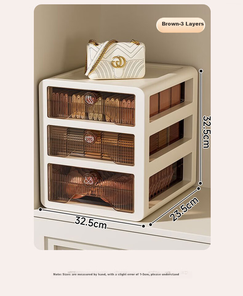 Baicaoyuan Underwear Storage Box, Home Drawer-Style Organizer for Panties, Socks, And Bras, Three-In Layered Solution, Clothing Organizer Cabinet with 3 Layers 9