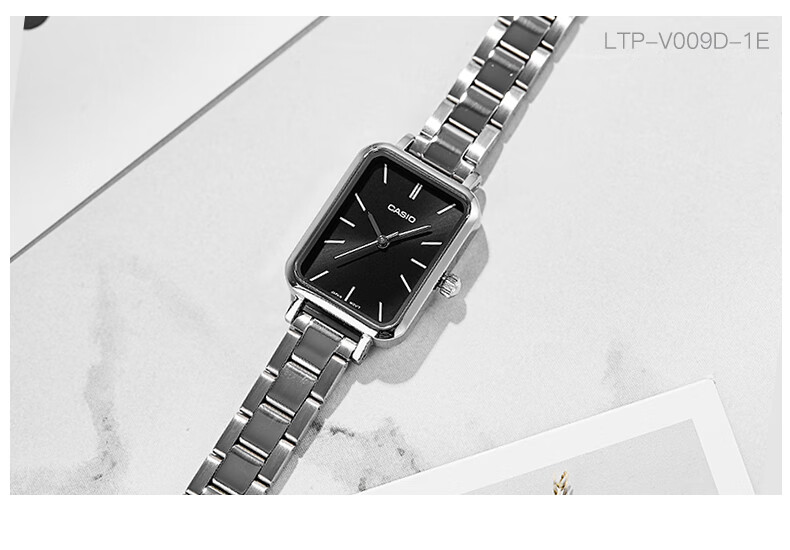 CASIO Watch, Simple Retro Small Square Steel Strap Women's Watch, LTP-V009D 1