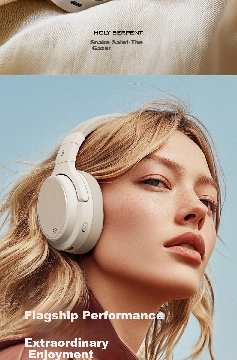 Holy Serpent Gazer [2026 New Model | Hybrid Active Noise Cancellation] Bluetooth Headphones, Over-Ear Wireless Gaming Headset with Sound Isolation, Compatible with Apple, Huawei, Xiaomi Computers And PC 3