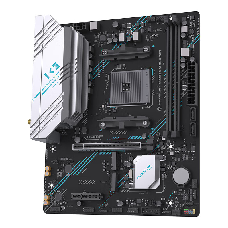 Игровая материнская плата MAXSUN MS-B550M GAMING WIFI, AM4, B550, DDR4, M.2, Wi-Fi, Bluetooth