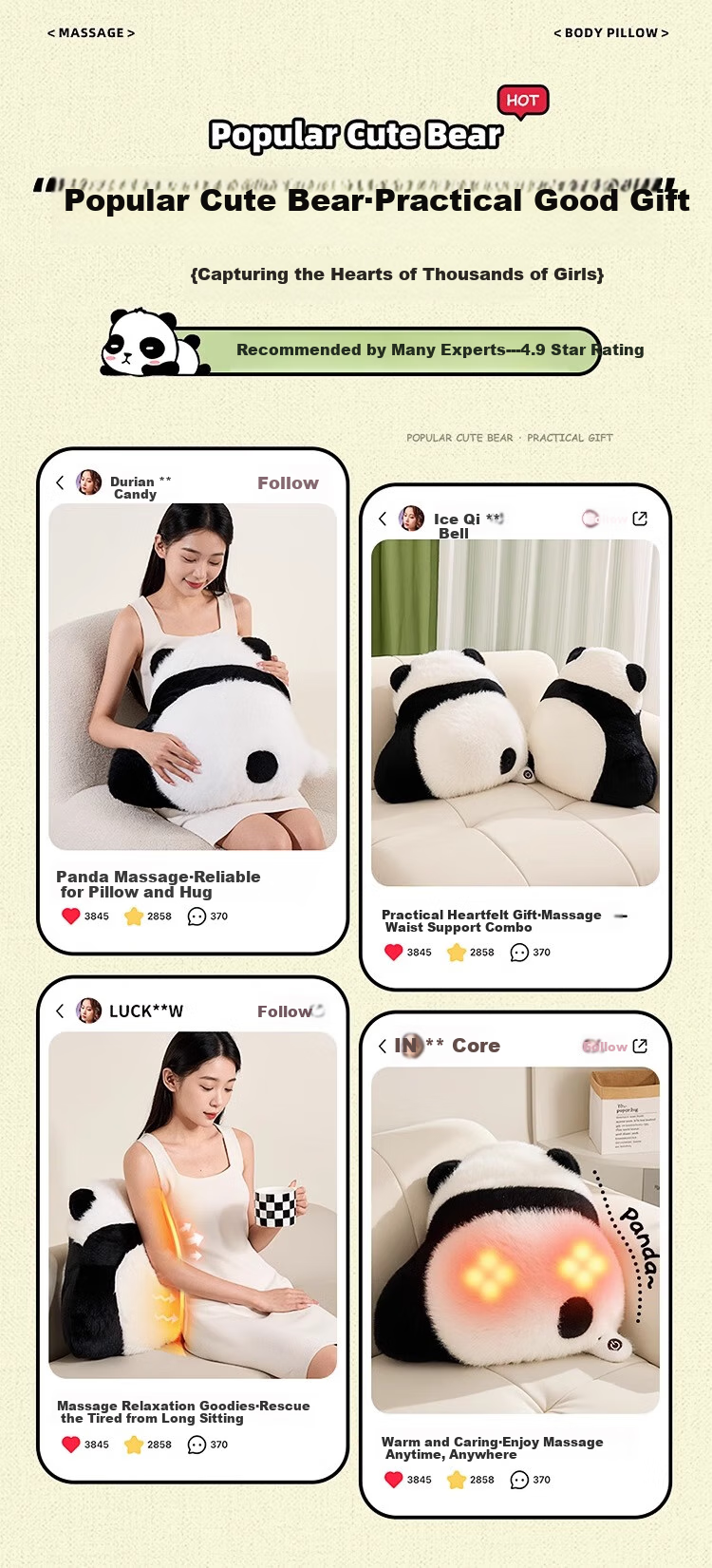 Wanhuo Children's Day Gift Graduation Gift for Teacher and Bestie Birthday Gift for Girls Unique High-End Practical Massage Pillow 2