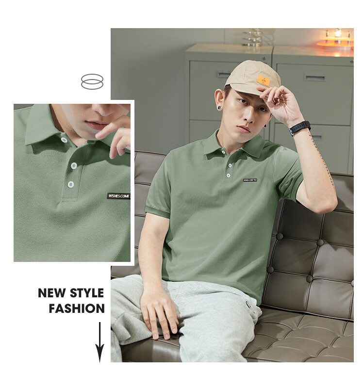 TonLion 2026 New Short Sleeve Polo Shirt Summer Men's Short Sleeve Collar Casual Versatile Top 9