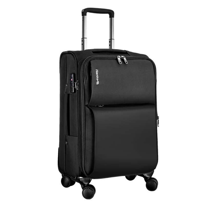 HANKE Luggage Suitcase for Men And Women, Travel Case with Wheels, 24-Inch Black Large Capacity 66L Expandable Password Lock Suitcase