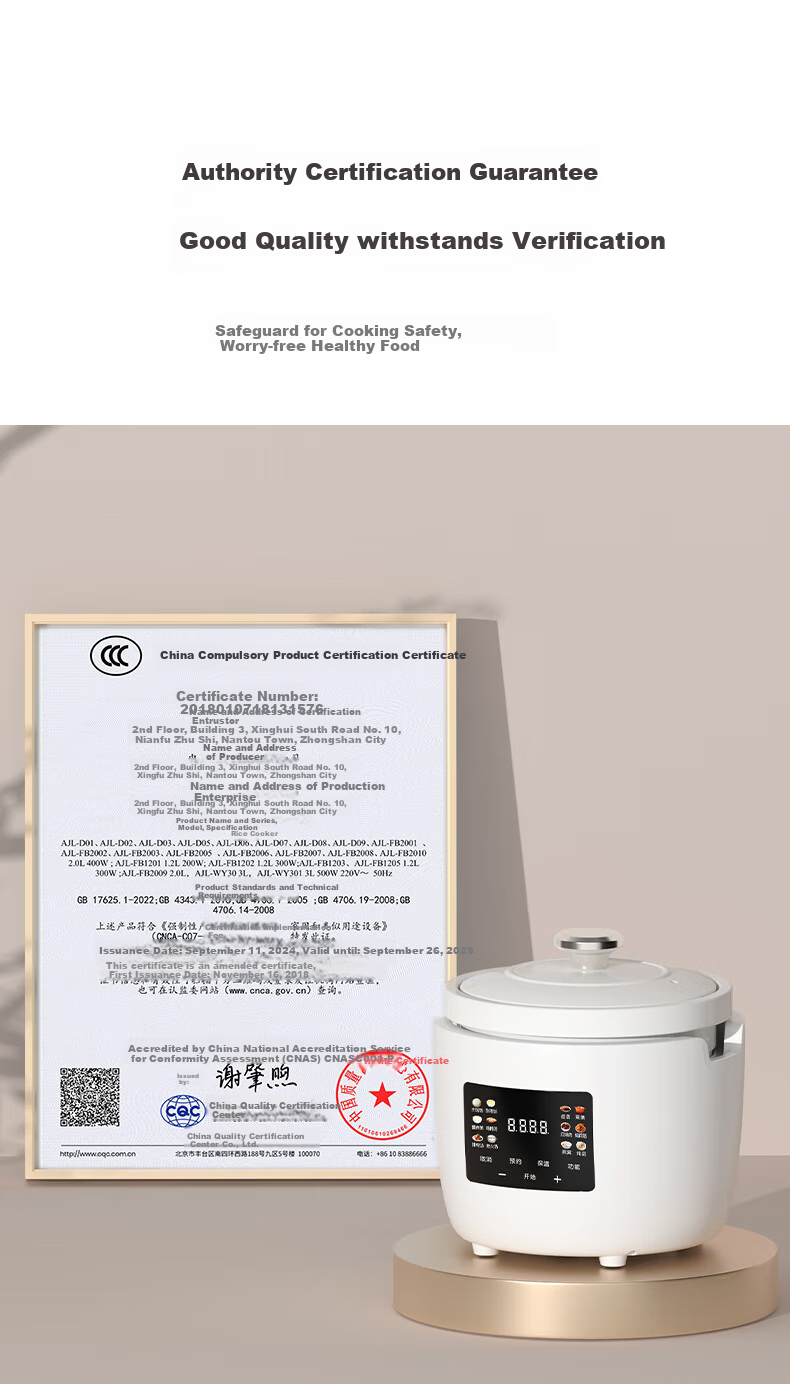 Ankale Micro-Pressure Rice Cooker 3L, All-White Ceramic Inner Pot, Non-Stick Easy-To, Household Small 2-5 People Multifunctional Pressure Cooker Electric Sand Pot Electric Stew Pot 6