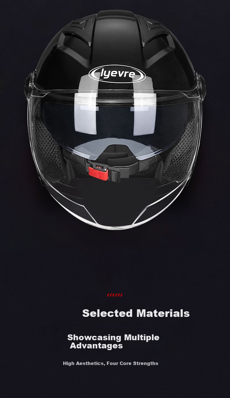 Lyevre Electric Motorcycle Helmet, 3C Certified, New National Standard A-Class, for Men And Women, Winter Half Helmet with Dual Visor 2
