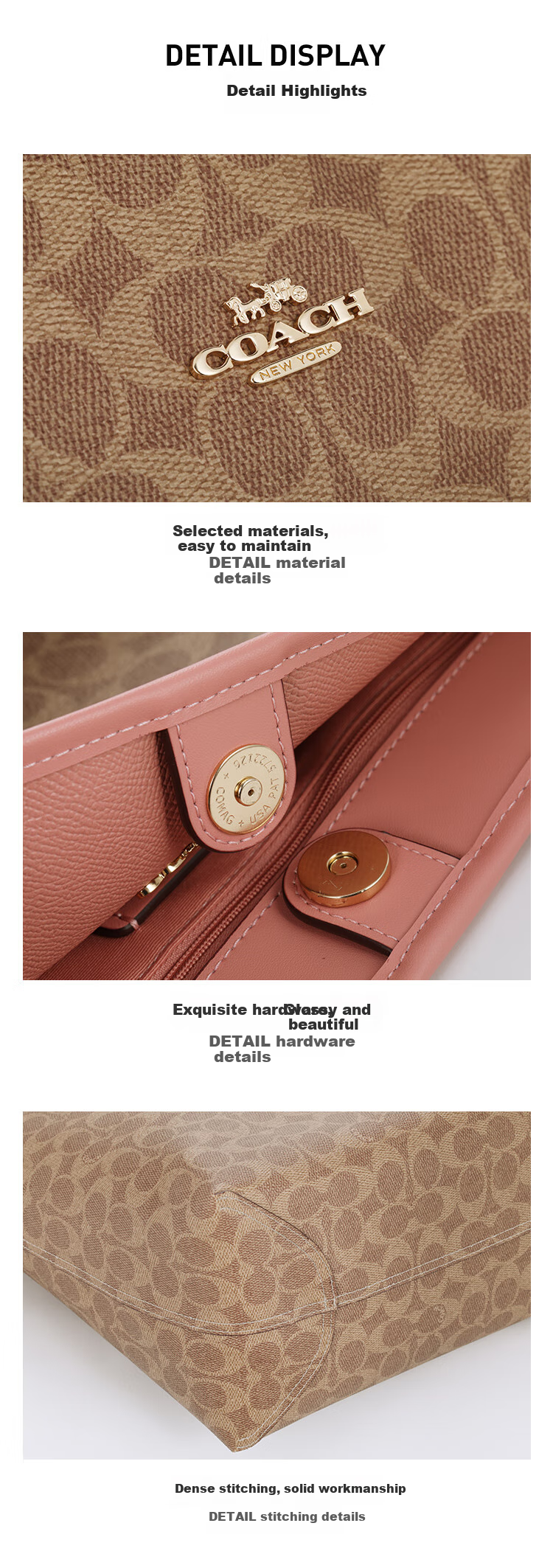 COACH [Brand Direct Supply] Women's Classic Logo CITY Large Tote Bag, Shoulder Commuter Laptop Bag CV976 5