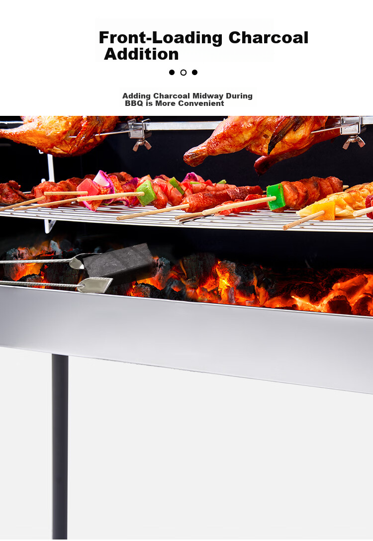 Suncojia Barbecue Grill, Portable Foldable Charcoal Grill for Lamb Legs And Chicken, Charcoal Barbecue Stove 6