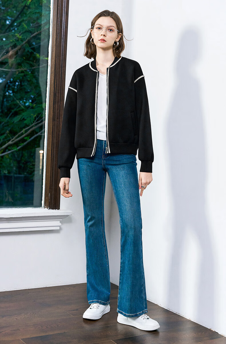 YANYEE Short Elegant Jacket for Women, 2025 Early Spring Commute Simple Versatile Ladies Baseball Coat, Wine Red, M 8
