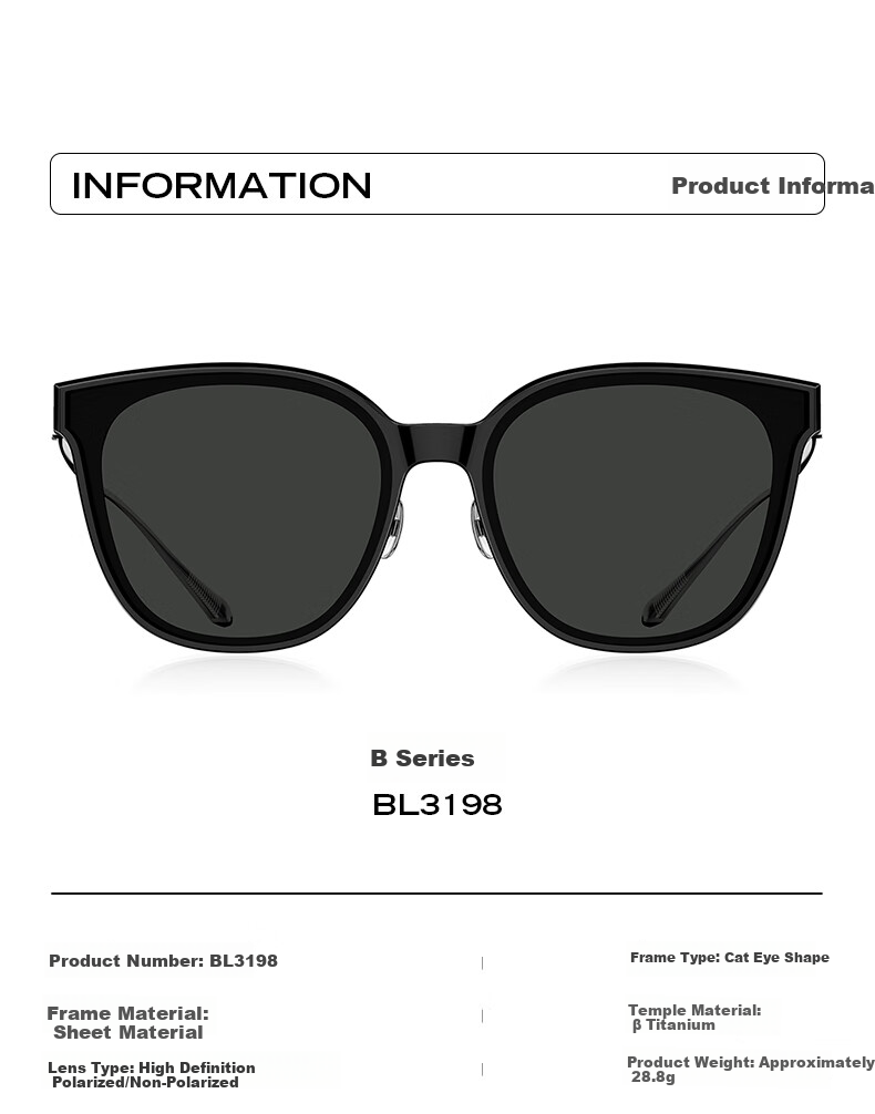 BOLON Sunglasses, Yang Zi's Style, UV Protection Sunglasses for Men And Women, Cat Eye Glasses, BL3198 C10 5