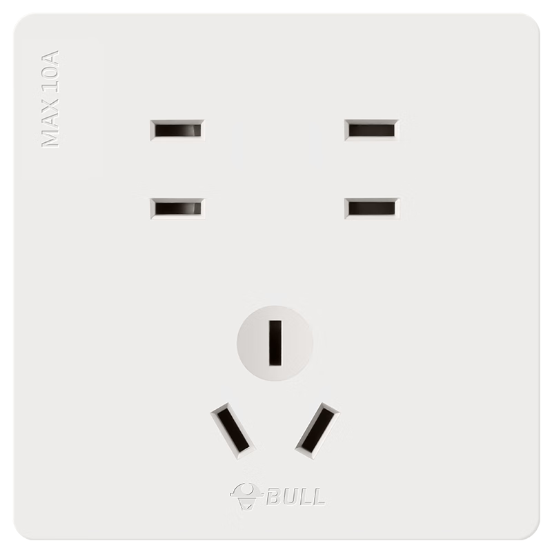 BULL G12 Skin-Feel Matte Cream Style 10A Seven-Hole Socket Panel G12Z323S Ivory White