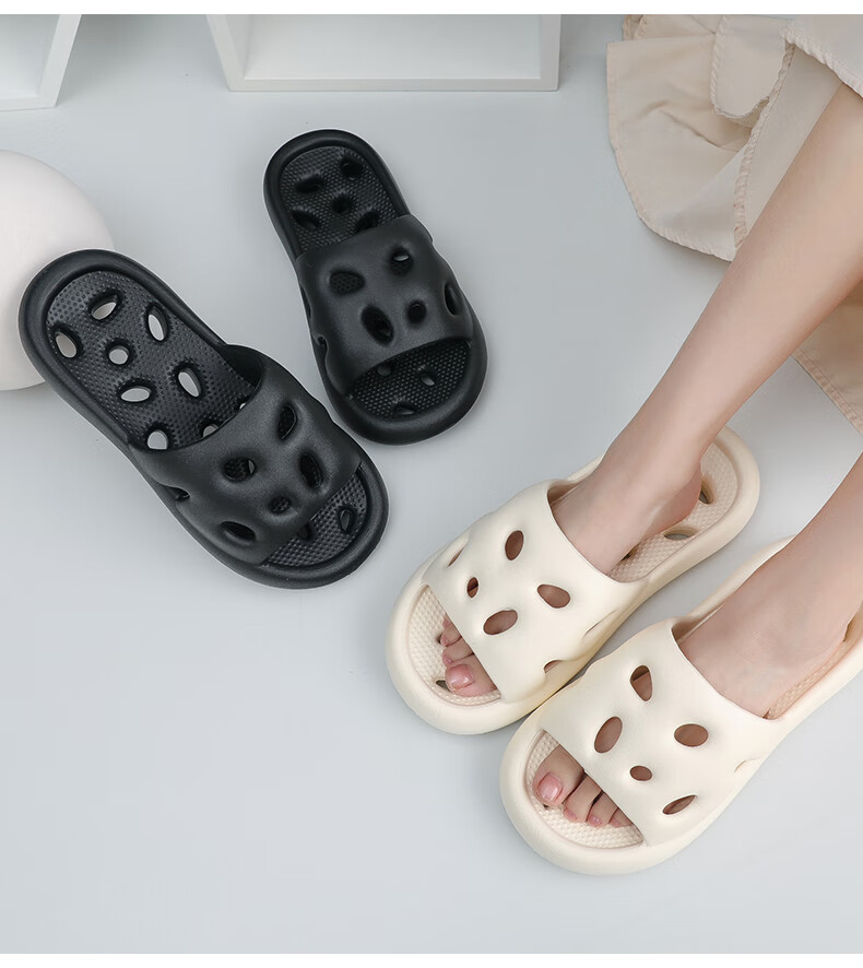XGGC Hollow Bathroom Slippers for Men, Summer Home Shower Non-Slip Water-Draining Quick-Drying Sandals for Men, Yellow, Size 38-39 11