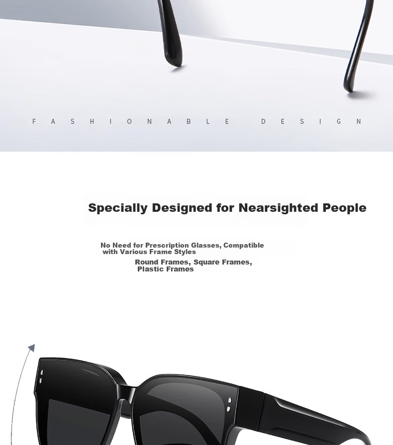 Boshide Sunglasses Case, Sunglasses Holder for Nearsighted Glasses, Driving-Specific Polarized Sunglasses Portable Case, Glossy Black 2