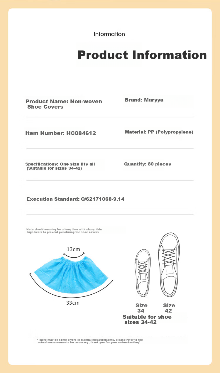 MARYYA Disposable Shoe Covers, Non-Woven Thickened, 80 Pieces, Anti-Slip, for Indoor Computer Rooms And Sample Rooms, Home Use, Dust-Proof, Breathable Foot Covers 2