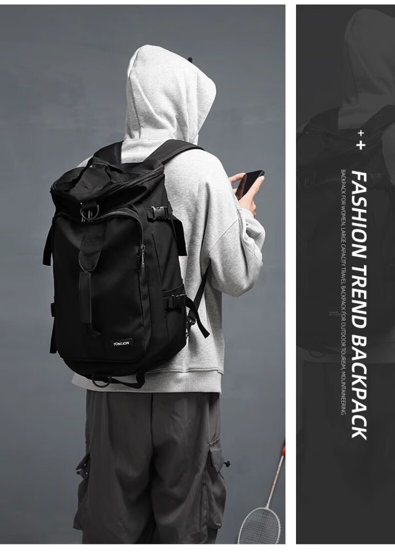 TonLion Backpack Large Capacity Sports Fitness Bag Travel Luggage Bag for Short Trips Outdoor Storage Crossbody Backpack 2