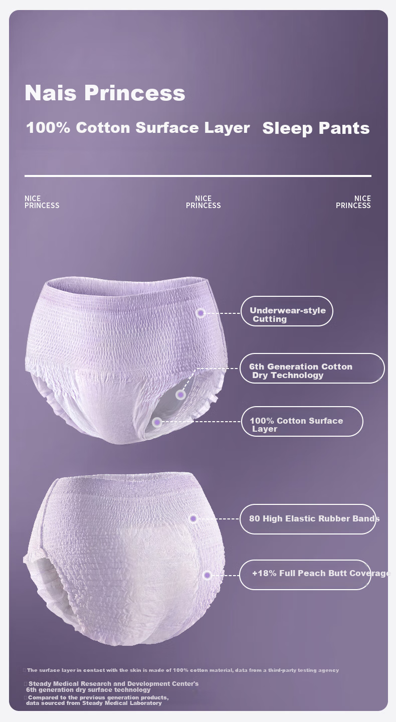 PurCotton [Recommended by Lu Yuxiao], Princess Comfort Pants, Sleep Pants, Panty-Style Sanitary Napkins, ML Size, 48 Pieces Per Box 5