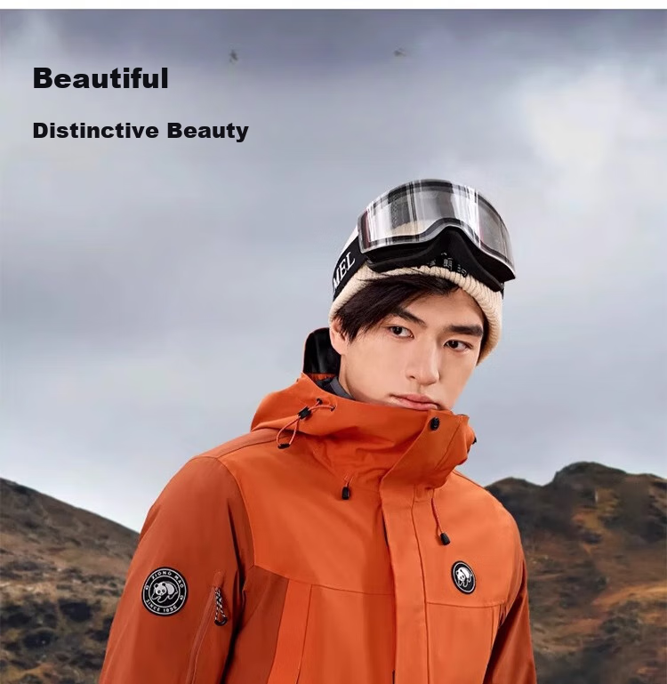CAMEL Panda Outdoor Three-In Orange Jacket for Men And Women, Windproof Waterproof Triple-Protection Coat Hiking Outfit R611 10