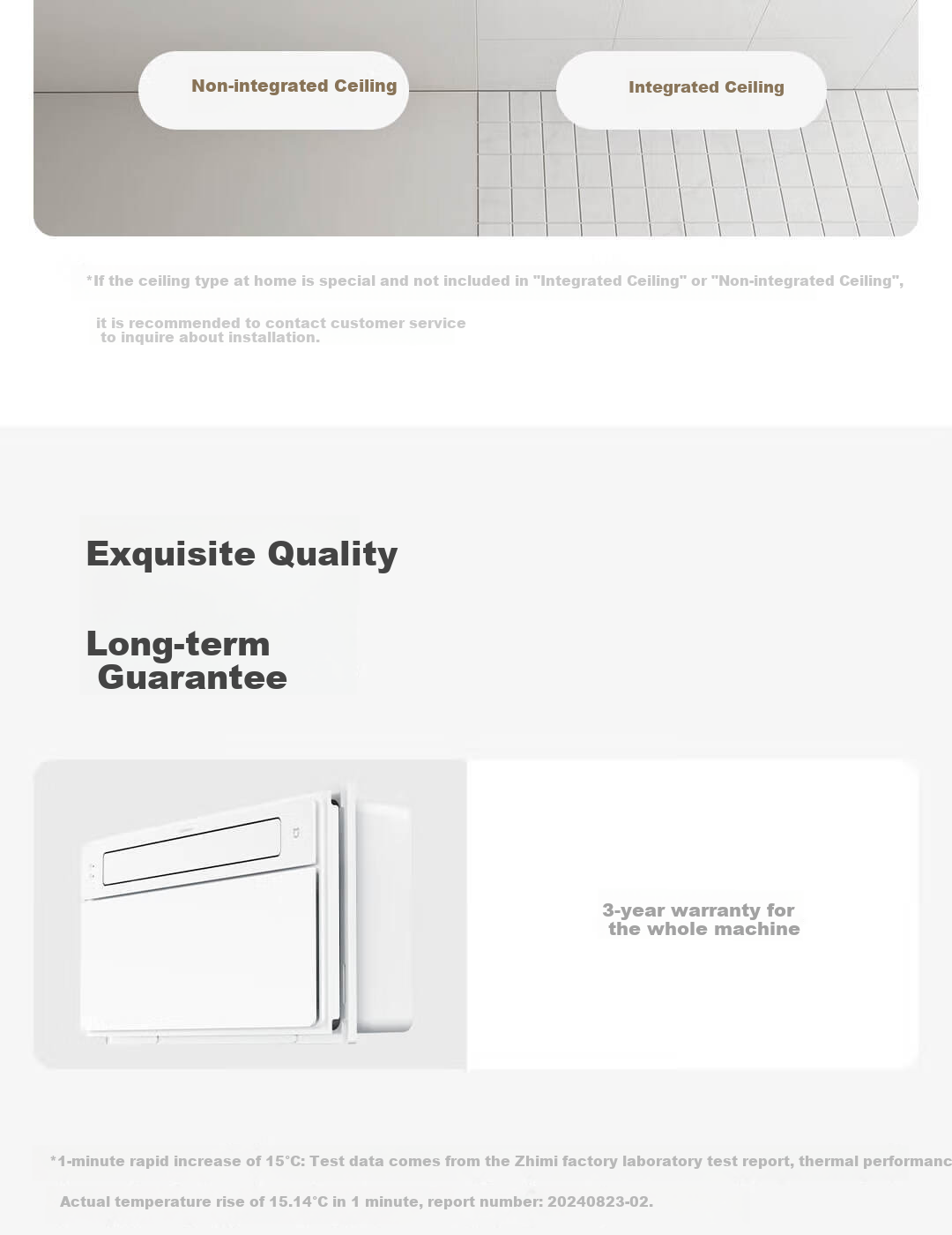 Mijia Intelligent Bathroom Heater Variable Frequency Constant Temperature Series Graphene Rapid Heating Smart Disinfection Warm Air Exhaust N1 14