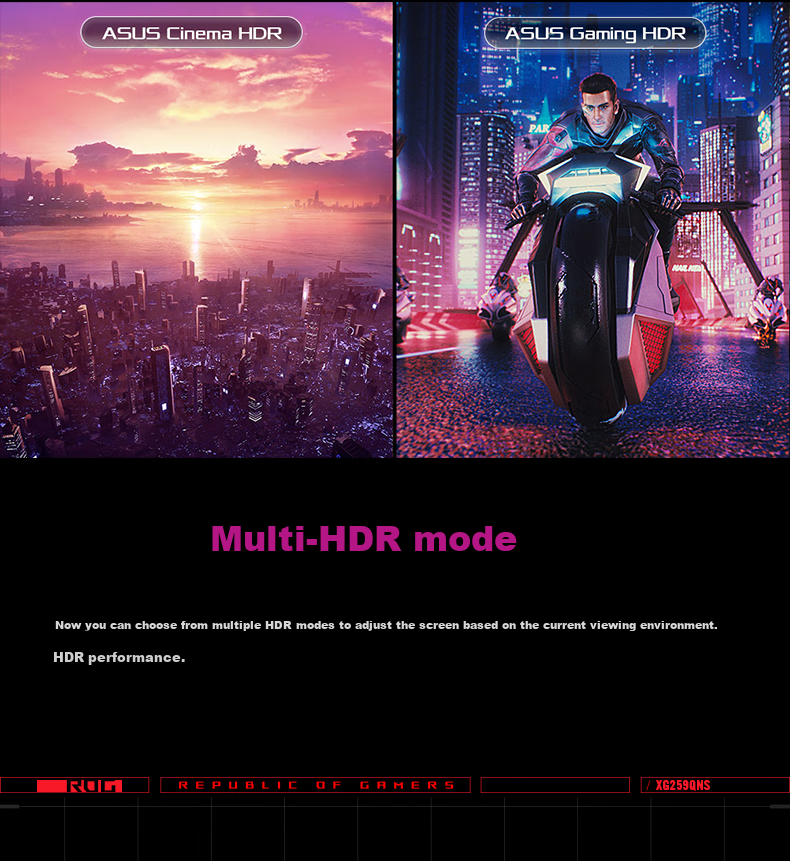 ASUS ROG XG259QNS, 24.5-Inch Gaming Monitor, Overclockable to 380Hz, HDR400 Certified, 110% SRGB Coverage, FreeSync, 0.3 Ms Response Time 10