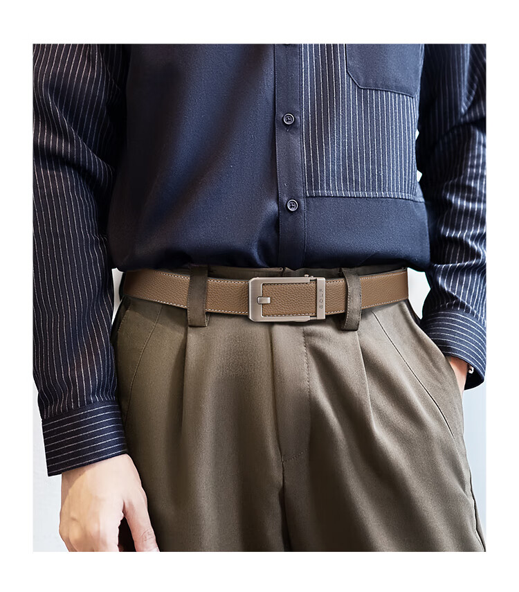GOLF Men's Belt, Top-Grain Leather, Versatile Business Casual Jeans Belt, Gift Box Packaging, Present for Boyfriend Or Husband 9