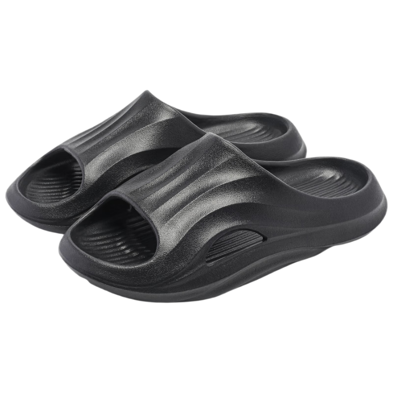 MINISO Slippers for Men And Women, Home Couple Comfortable Bathroom Non-Slip Odor-Resistant All-Season Slippers, Premium Black Size 42-43