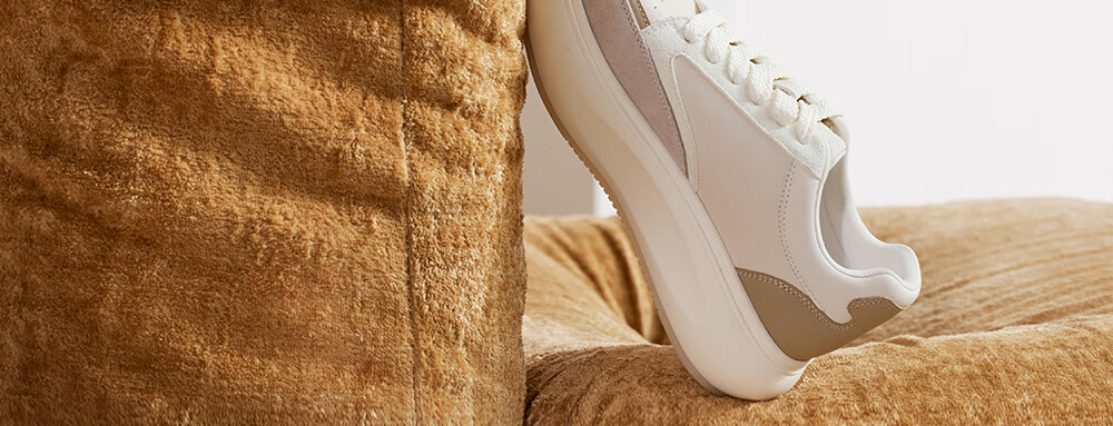 73Hours Zhao Liying Same Style Women's Shoes, Bear Plush Toy, 2025 Autumn New Style, Flat Color-Block Lace-Up Round Toe Casual Shoes 2