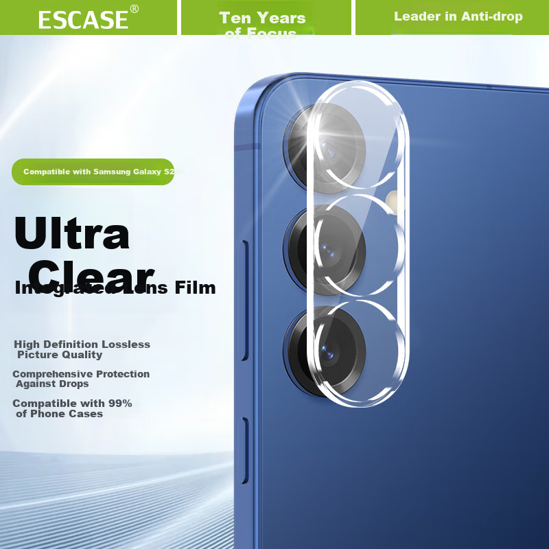 ESCASE Lens Protector for Samsung S25+, Galaxy S25+ Rear Camera Protective Film, Ultra-Thin High-Definition Wear-Resistant Scratch-Proof Dust-Proof Film