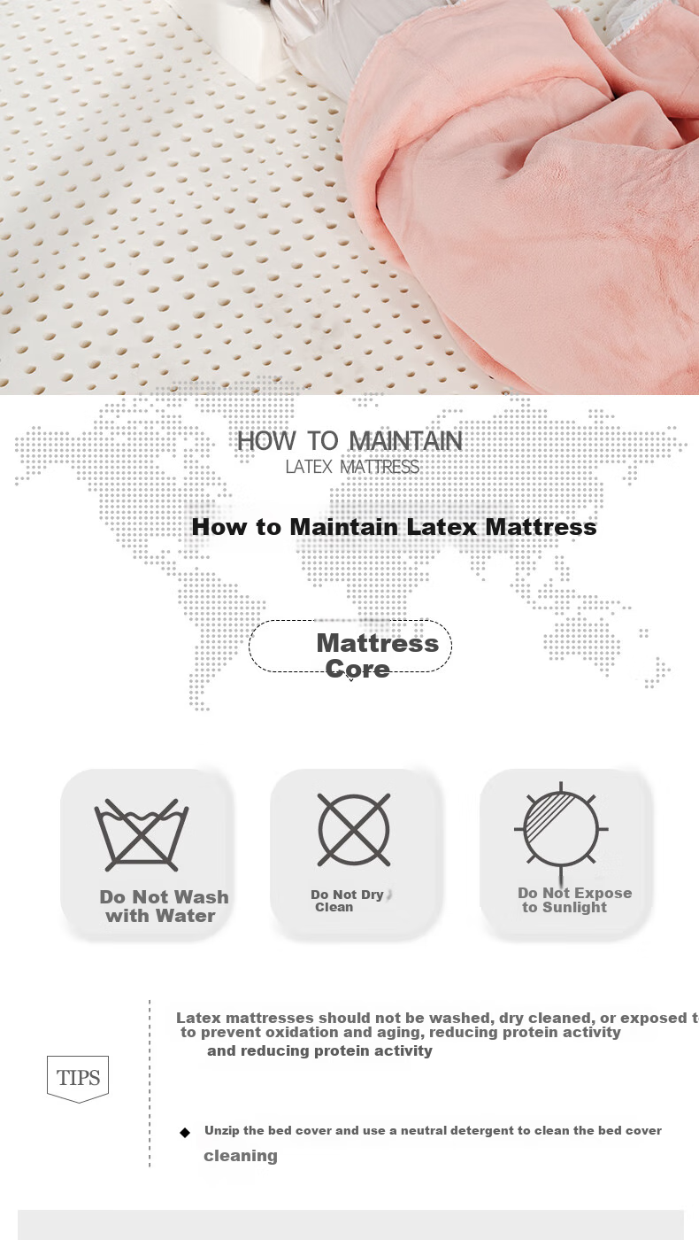POKALEN Thai Natural Latex Mattress, Made in Thailand, Original Import, 95% Pure Natural High Content 21