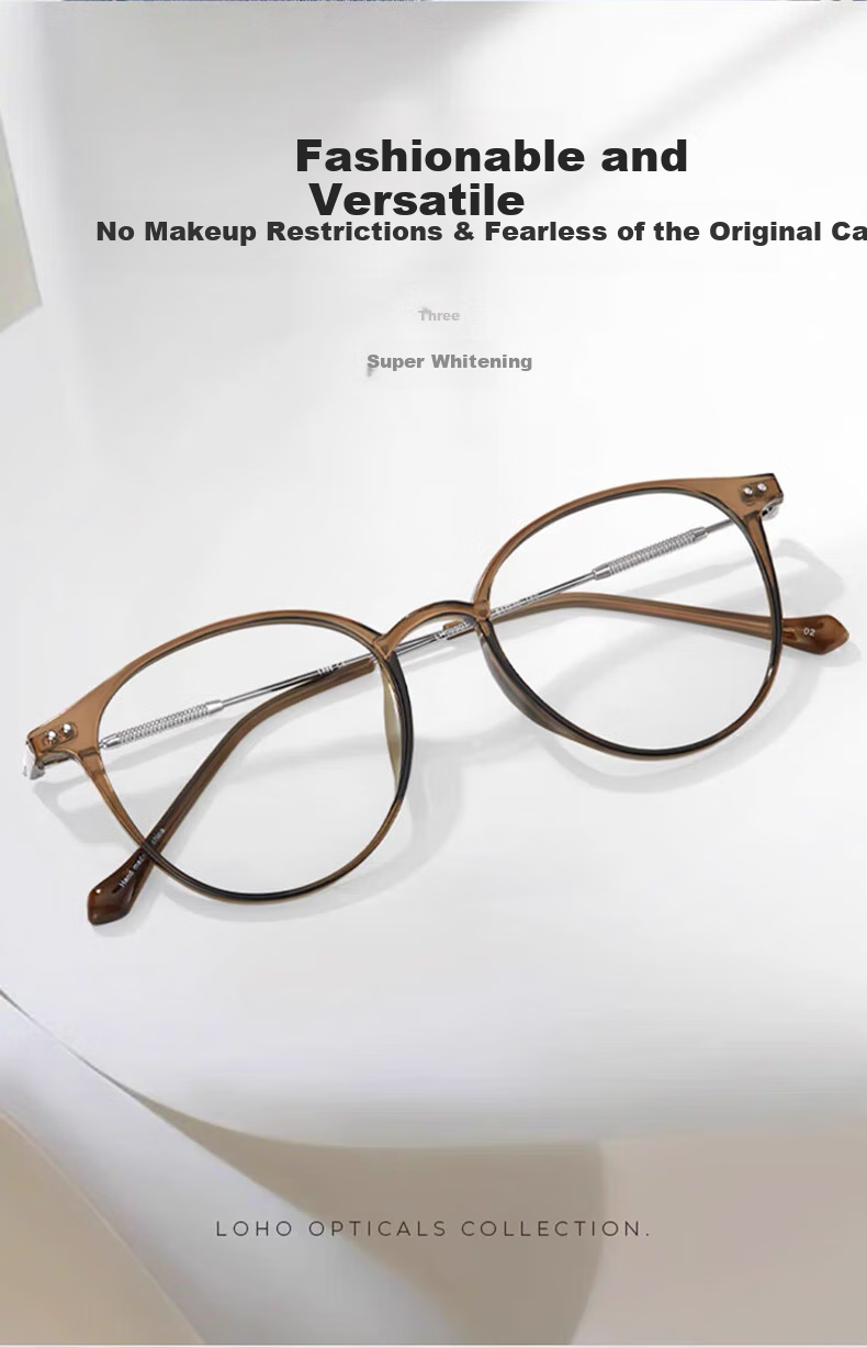 LOHO Lightweight Glasses for Women, Myopia Eyeglass Frames, Prescription Available, Blue Light Blocking, Slimming Effect for Large Faces, LH099014 3