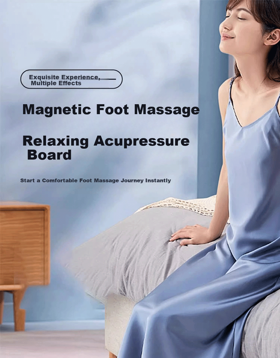 Foot Massage Pad, Large Size for Jogging, with Mugwort Acupoint Socks, 55cm, Blue, YD001 1