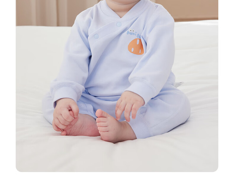 Huanxixiaoxiong Baby Spring and Autumn Two-Piece Set Infant Pure Cotton High-Waist Belly Protection Seamless Children's Autumn Clothes and Pants 37