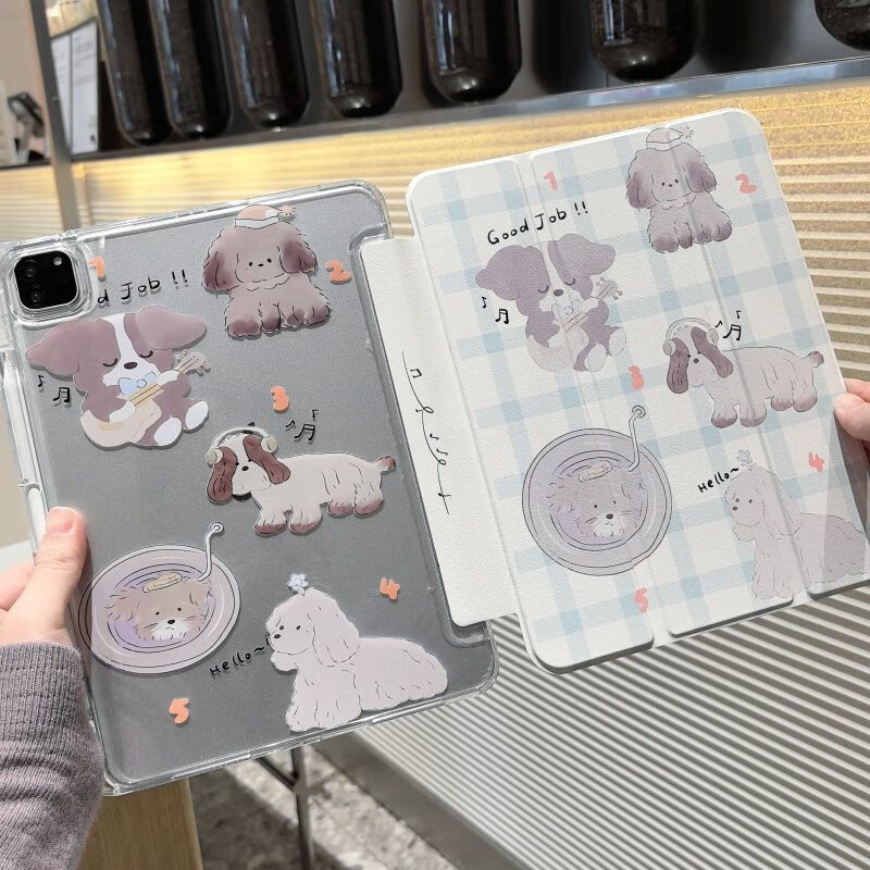 Gnoson Cartoon Acrylic Magnetic Kickstand Protective Case with Pencil Slot for Apple iPad 7/8/9th Gen 10.2-inch, Anti-Bend and Drop Resistant 7