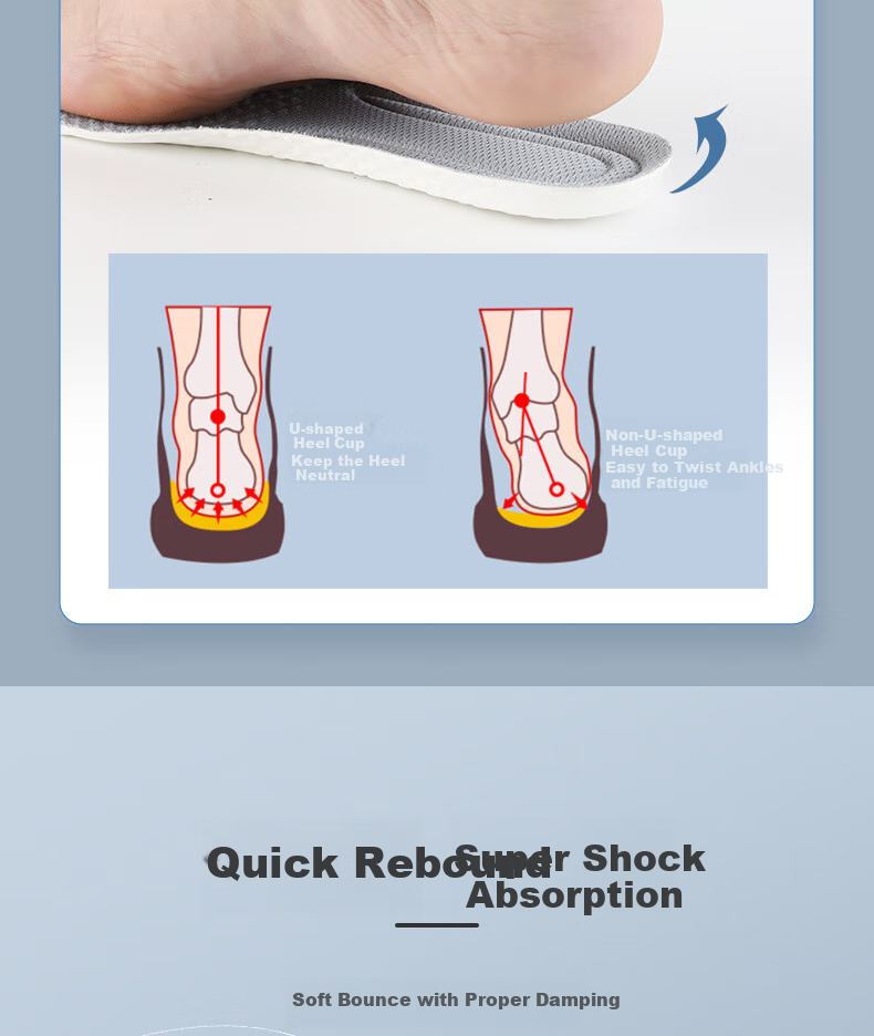 FOOTOPPO Sports Shoe Insoles for Men, Ultra-Soft Shock-Absorbing Squishy Feel Insoles for Military Training, Basketball Shoes And Running Shoes for Both Men And Wome 5