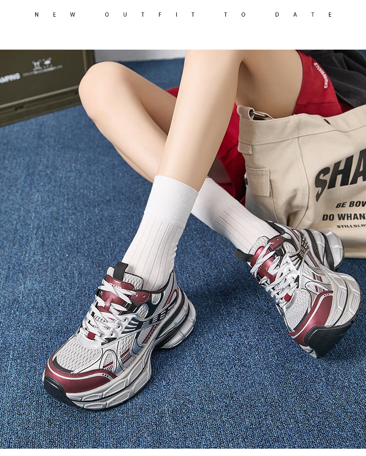 ZHR Silver Dad Shoes for Women, Trendy Sports Casual Couple Shoes, Thick-Soled Height-Increasing Women's Shoes, JT67 Silver, Size 39 8