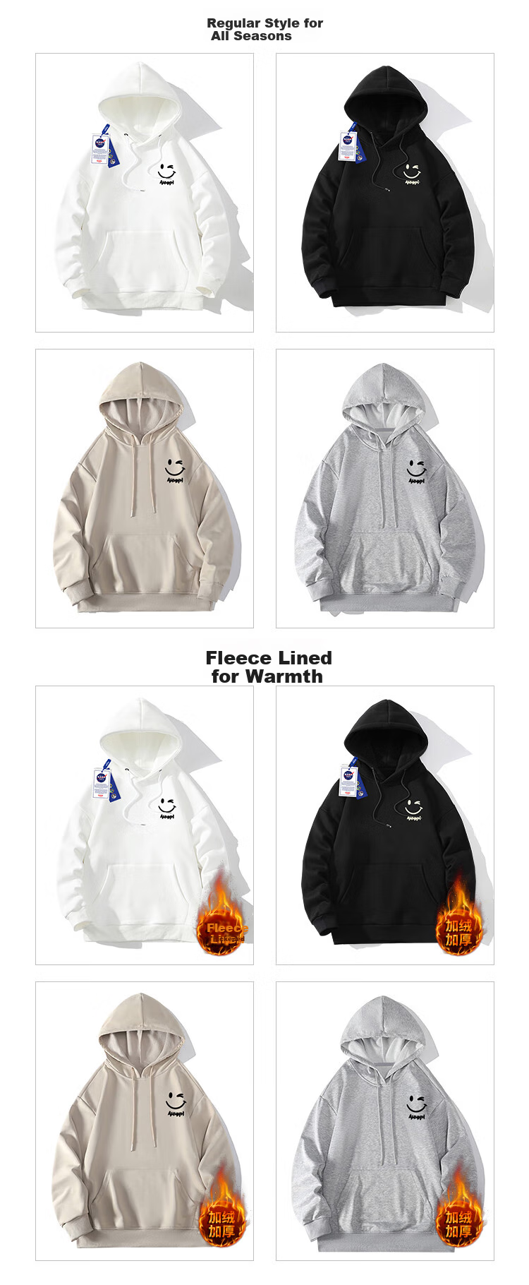 NASA GISS Official Collaboration Hoodie for Men, Autumn Loose-Fitting Sweatshirt, Pullover Top for Men, Black, 3XL 6